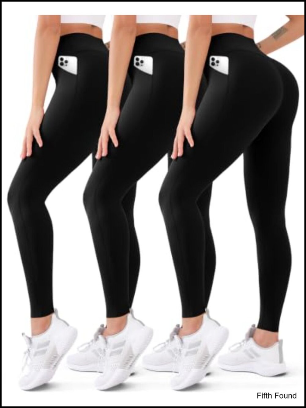 High Waisted Butt Lift Leggings Yoga Pants Tummy Control 3 Pack